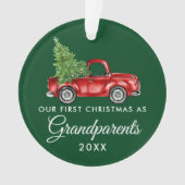 Eerste Kerstmis Grootouders  Truck Green Ornament (voorkant)