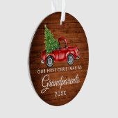 Eerste Kerstmis Grootouders Wood  Truck Ornament (voorkant)