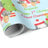 Eerste Kerstmis: Grootzoon Penguin Cadeaupapier (Rol Hoek)