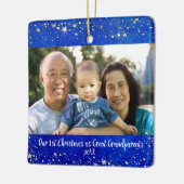 Eerste Kerstmis Grote Grootouders 2 Fotosterren Keramisch Ornament (Links)