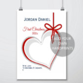 Eerste Kerstmis Handafdruk Art Sjabloon Poster