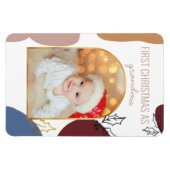 Eerste Kerstmis | Holly Shapes Gold Arch Photo Magneet (Horizontaal)