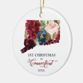 Eerste Kerstmis in Connecticut, gepersonaliseerde  Keramisch Ornament (Links)
