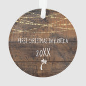 Eerste Kerstmis in Florida met de palmboomvakantie Ornament (achterkant)