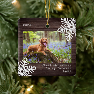 Eerste Kerstmis in mijn forever Home Dog Foto Keramisch Ornament