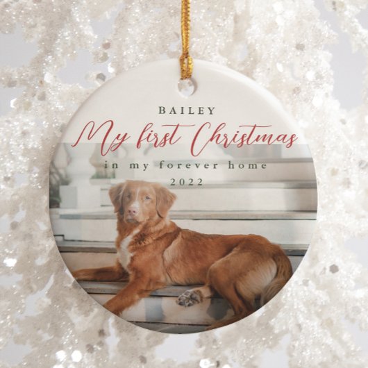 Eerste Kerstmis in mijn forever Home Pet Keramisch Ornament