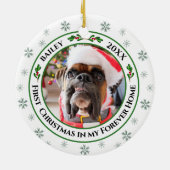 Eerste Kerstmis in mijn Forever Home Pet Ornament (Achterkant)