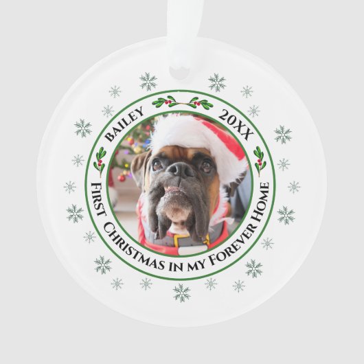 Eerste Kerstmis in mijn Forever Home Pet Ornament (voorkant)