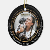 Eerste Kerstmis in Mijn Forever Thuis Huisdier Fot Keramisch Ornament (Links)