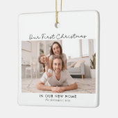 Eerste Kerstmis in New Home 2 Foto Keramisch Ornament (Links)