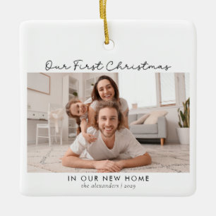 Eerste Kerstmis in New Home 2 Foto Keramisch Ornament