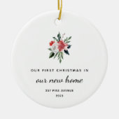 Eerste Kerstmis in New Home | Elegant minimalistis Keramisch Ornament (Voorkant)