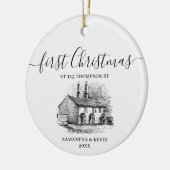 Eerste Kerstmis in New Home  Huis Keramisch Ornament (Links)