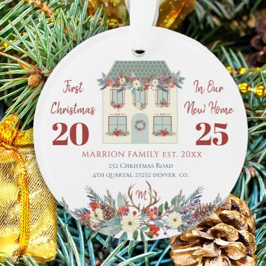 Eerste Kerstmis in New Home huisgezin Ornament