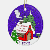 Eerste Kerstmis in New Home Keramisch Ornament (Links)