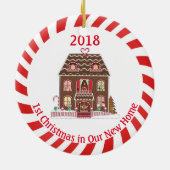 Eerste Kerstmis in New Home Keramisch Ornament (Achterkant)