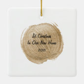 Eerste Kerstmis in New Home Keramisch Ornament (Achterkant)