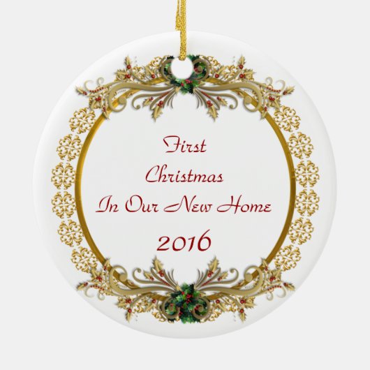 Eerste Kerstmis in New Home ornament (Achterkant)