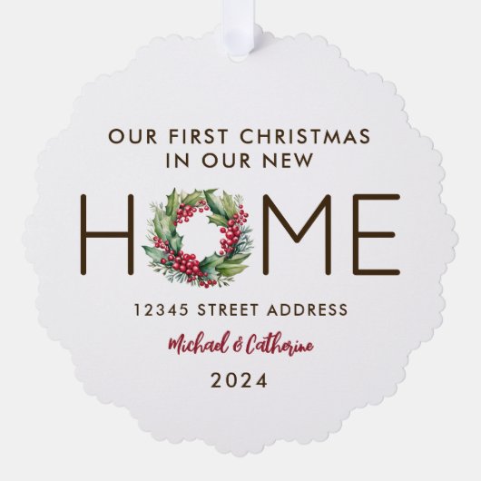 Eerste Kerstmis in New Home - Ornament Kaart (Voorkant)