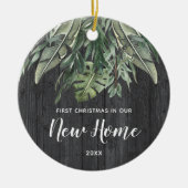 Eerste Kerstmis in New Home Persoonlijk gepersonal Keramisch Ornament (Voorkant)