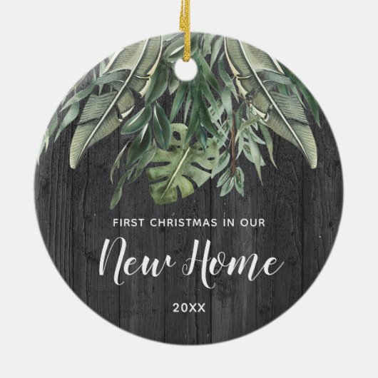 Eerste Kerstmis in New Home Persoonlijk gepersonal Keramisch Ornament (Achterkant)