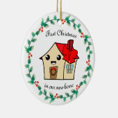 Eerste Kerstmis in New Home Persoonlijk Keramisch Ornament (Rechts)