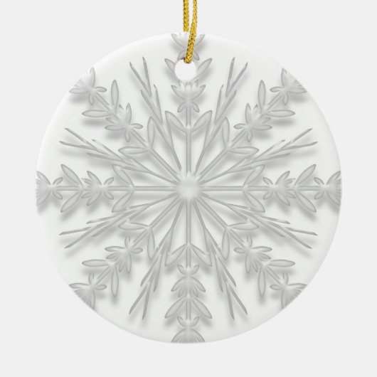 Eerste Kerstmis in New Home White Snowflake Keramisch Ornament (Voorkant)