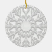 Eerste Kerstmis in New Home White Snowflake Keramisch Ornament (Voorkant)