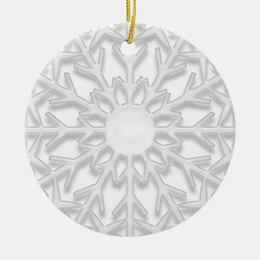 Eerste Kerstmis in New Home White Snowflake Keramisch Ornament (Voorkant)