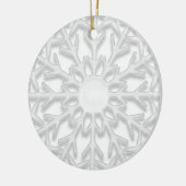 Eerste Kerstmis in New Home White Snowflake Keramisch Ornament (Links)
