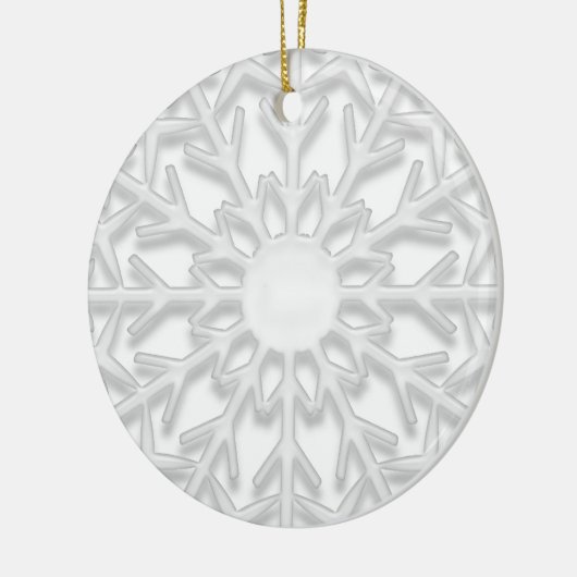 Eerste Kerstmis in New Home White Snowflake Keramisch Ornament (Links)