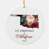 Eerste Kerstmis in Oklahoma, OK gepersonaliseerde  Keramisch Ornament (Achterkant)