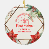 Eerste Kerstmis in ons nieuwe huisgroen Keramisch Ornament (Achterkant)