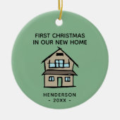 Eerste Kerstmis in onze nieuwe home real-state cli Keramisch Ornament (Voorkant)