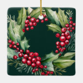 Eerste Kerstmis in onze Nieuwe Huis Waterverf Kran Keramisch Ornament (Achterkant)