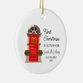 Eerste Kerstmis in onze nieuwe thuisversiering Keramisch Ornament (Rechts)