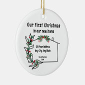 Eerste Kerstmis in onze nieuwe thuisversiering Keramisch Ornament (Rechts)