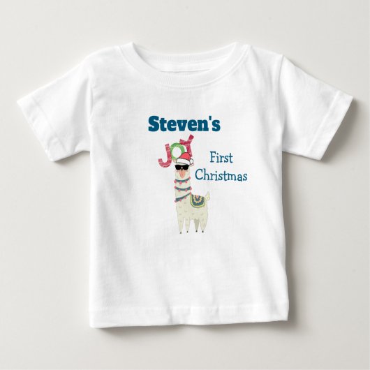 Eerste Kerstmis | Joy Typography | Vakantie Llama (Voorkant)