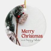 Eerste Kerstmis Keramisch Ornament (Achterkant)