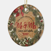 Eerste Kerstmis - kerstmis Keramisch Ornament (Links)