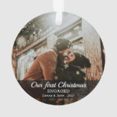 Eerste Kerstmis - Matig Minimale Foto Ornament (achterkant)