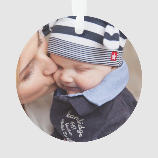 Eerste Kerstmis met alleenstaande moeder baby DIY Ornament (achterkant)