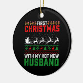 Eerste Kerstmis met mijn hete nieuwe man lelijk Keramisch Ornament (Links)