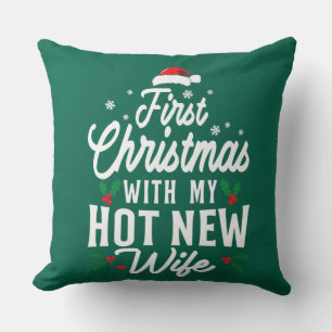 Eerste Kerstmis met mijn hot-New Wife Funny Xmas Kussen