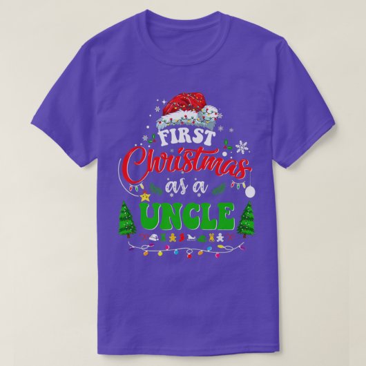 Eerste Kerstmis met oom New oom 1st Kerstmis T-shirt (Design voorkant)