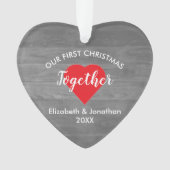 Eerste Kerstmis met Rustic Wood Ornament (voorkant)