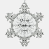 Eerste Kerstmis met Snowflake Tin Sneeuwvlok Ornament (Voorkant)