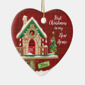 Eerste Kerstmis, Mijn nieuwe thuis, Birdhouse Keramisch Ornament (Rechts)