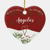 Eerste Kerstmis, Mijn nieuwe thuis, Birdhouse Keramisch Ornament (Achterkant)