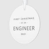 Eerste Kerstmis Moderne Aangepaste feestdag Ornament (voorkant)